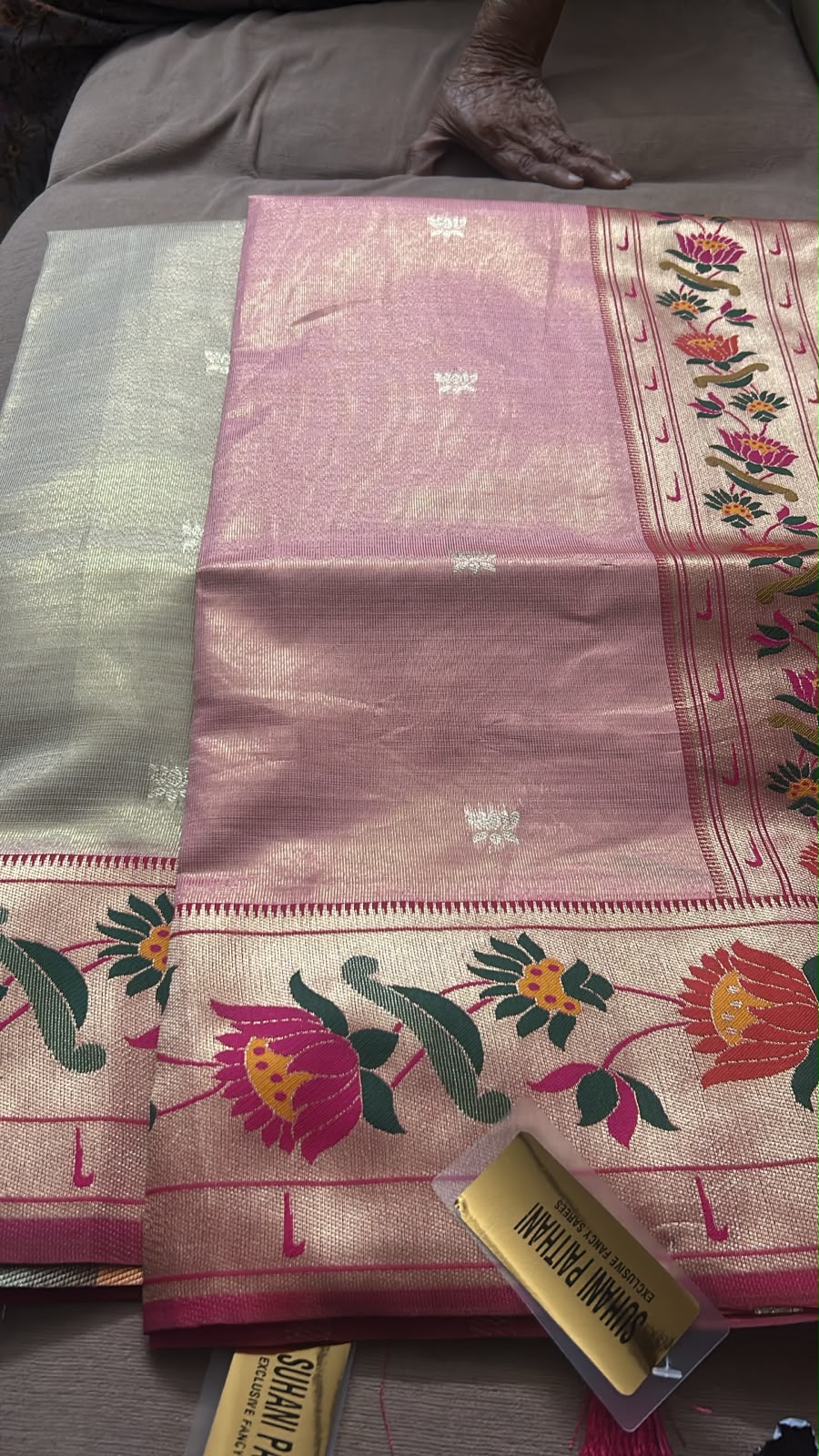 Lotus Pithani Tissue Saree